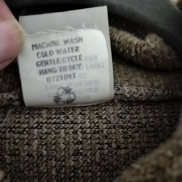 4430) Green Brand Recycled Sensegal Yarn Tan Full Zip High Neck Vest Large - Picture 9 of 9